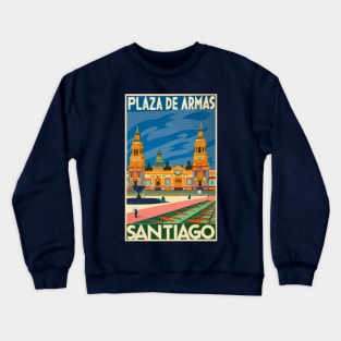 A Vintage Travel Art of Santiago - Chile Crewneck Sweatshirt